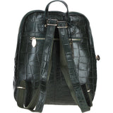 Croc Print Leather Backpack with Gold Hardware Green/Croc: 52235