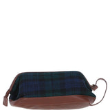 Ashwood Leather & Harris Tweed® Cloth Unisex Washbag Tan/Watch: TW-40-04-TW