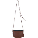 Ashwood Leather & Harris Tweed® Cloth Saddle Crossbody Bag with Twist Lock Tan/Watch: TW-30-04-TW