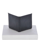 Cow Waxy Leather Classic 8 Card Bill-Fold Wallet Black : 1551