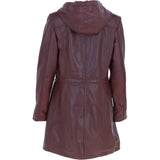 Stylish Ashwood Leather Ladies Three Quarter Jacket Burgundy: Emilia