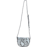 Real Leather Saddle Crossbody Bag Snake: 63753