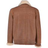 Mens Sheepskin Flying Jacket Whiskey/Cream: KE 007E