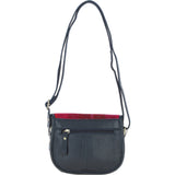 Ashwood Leather & Harris Tweed® Cloth Saddle Bag Navy/Pink: TW-26-06-NP
