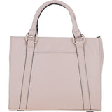 Real Leather Handbag with Adjustable Crossbody Strap Beige: 64867
