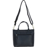 Versatile Ashwood Leather & Harris Tweed® Cloth Shoulder Bag Navy/Pink: TW-22-06-NP