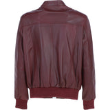 Men's Real Light Weight Leather Regular Fit Bomber Jacket Burgundy: G Bomber