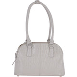Crocodile Print Long Handled Three Section Tote Bag Grey Croc – 62730