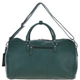 Real Leather Sports Holdall Bag with Shoulder Strap Green: PP-01-8