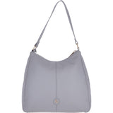 Medium Leather Shoulder Bag Light Grey  - 60660