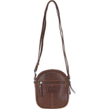 Ashwood Leather Women’s Round Buckle Crossbody Bag Chestnut: S-30