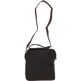 Tablet Friendly Small Vintage Leather Body Bag Brown: Patty