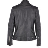 Leather Biker Jacket Black: N-12