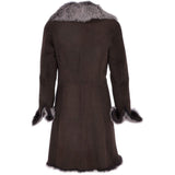 3/4 Length Toscana Suede Leather Coat Brown: KB 466