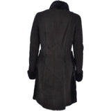 Ladies  Suede Sheepskin Coat Black: 30199