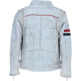 Leather Biker Jacket White: 2483