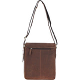 Classic A4 Leather Flap-Over Messenger Bag Brown: Q-43