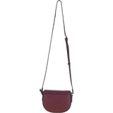 Real Leather Saddle Crossbody Bag Wine: 63753