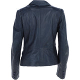 Ashwood Leather Women's Two Button Raw-Edge Blazer Navy: AWL-RE Blazer