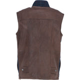 Ashwood Leather x Harris Tweed Men's Gilet Brown/Navy: TW-901-011-BN