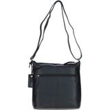 Practical Extending Pocket Leather Shoulder Bag Black: Donegal