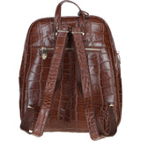Croc Print Leather Backpack with Gold Hardware Cognac/Croc: 52235