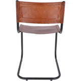 Vintage Leather Chair Black/ Tan: METAL CHAIR
