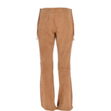 Women's Flared 60's Suede Leather Jeans  Beige suede: 35857