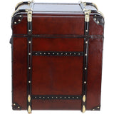 Luxury Handcrafted Leather Large Storage Trunk Chestnut: LF-152