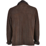 Leather Sheepskin Flying Jacket Brown: Anton