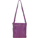 Ashwood Curve  Zip Top Leather Cross Body Bag Raspberry: 64640/curve
