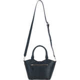 Leather Shoulder Bag with Detachable Crossbody Strap Black: 64739
