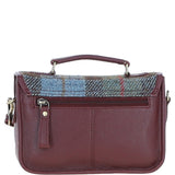 Ashwood Leather & Harris Tweed® Cloth Small Satchel Bag Wine/Mcload: TW-67-17-WM