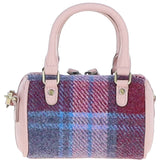 Ashwood Leather & Harris Tweed® Cloth X-Small Barrel Bag Baby-Pink/Pink: TW-60-15-BP