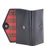 Small Vegetable Tanned Cash And 12 Card Envelope Purse Black: V-62