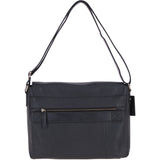 Mens Leather Messenger Bag Black: BLAKE