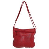 Tablet Friendly Medium Vintage Leather Bag Red: D-91