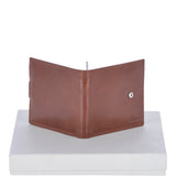 Vegetable Tanned 8 Card, ID & Coins & Zip Billfold Tab Leather Wallet Tan : 1258-VT