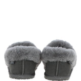 Women's Classic  Suede Sheepskin Cuff Slippers Grey: LADIES CUFF SLIPPERS
