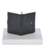 Cow Waxy Leather Classic 6 Card,ID, Coins &  Bill-Fold Tab Wallet Black : 1553