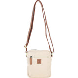 Fenland Canvas & Leather Crossbody Bag Tan/cream: FEN-751