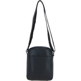 Real Leather Compact Crossbody Bag Black: SICILY