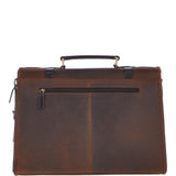 Vintage Oily Hunter Leather Briefcase Brown: Walter