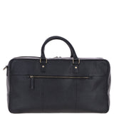 Mens Leather Holdall Weekend Bag Black: CALVIN