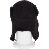 Unisex Sheepskin Trapper Hat Black: 208