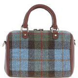 Ashwood Leather & Harris Tweed® Cloth Medium Barrel Bag Tan/Mcload: TW-62-02-TM