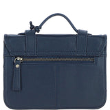 Stylish Ashwood Leather Medium Satchel Bag Navy: Y-62
