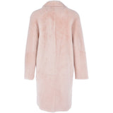 3/4 Long Shearling Fur Coat Baby Pink: 20081-G-T4