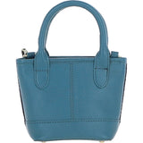 Ashwood Leather & Harris Tweed® Cloth Small Grab Bag Teal/Navy: TW-63-16-TN