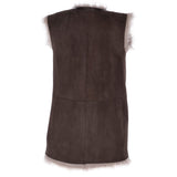 Toscana Suede Leather Gilet Brown : Wanda